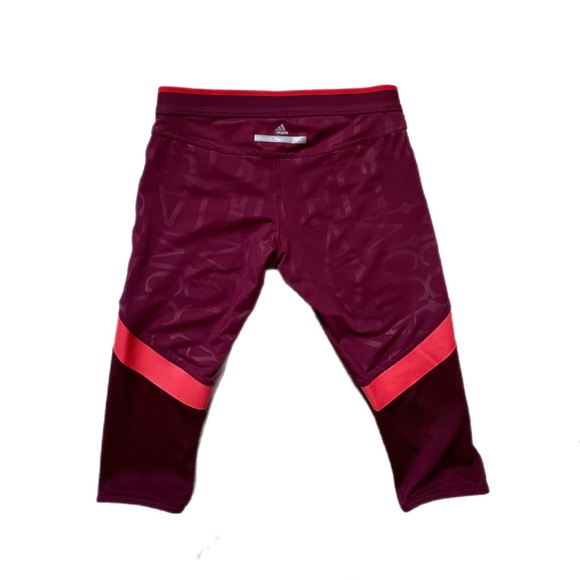 Stella McCartney X Adidas Run 3/4 Tights Red sz Small - Picture 4 of 14